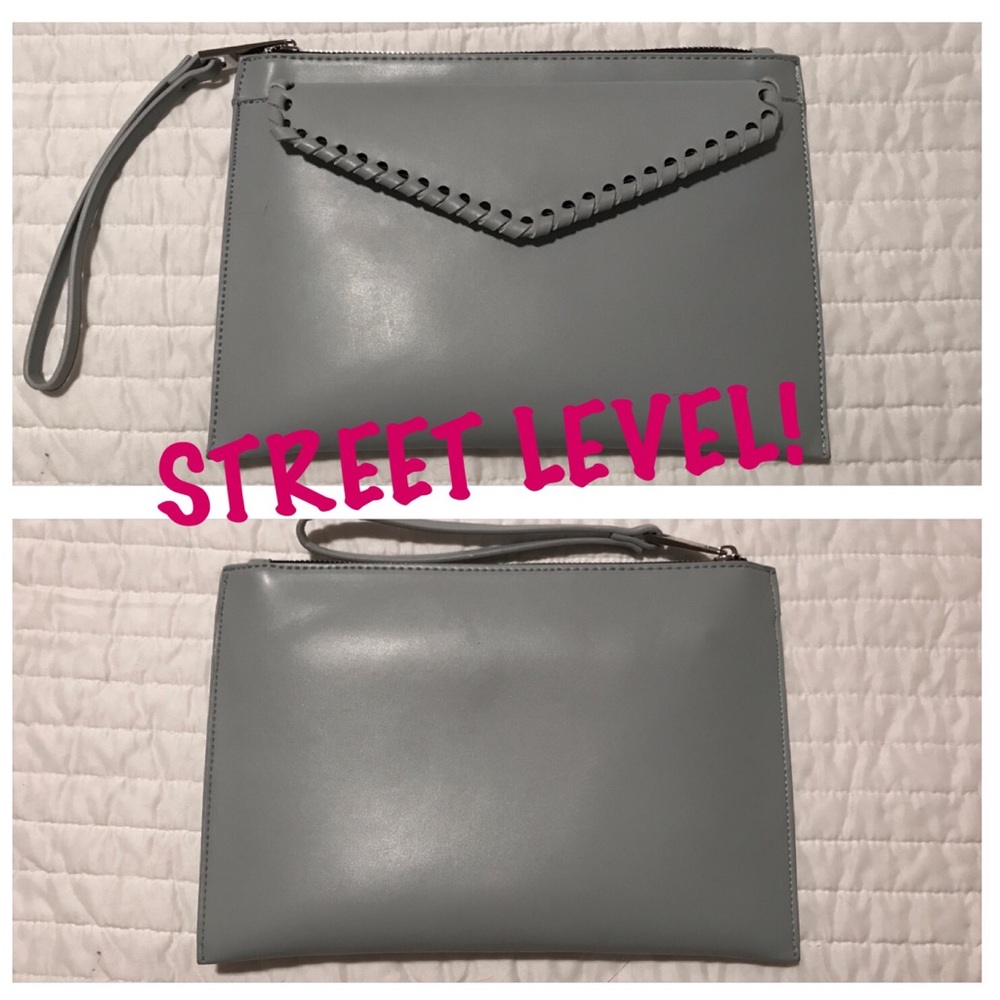 Stitch Fix STREET LEVEL Zip Top Clutch Purse Handbag Baby Blue Flap Front Bag - Picture 2 of 8